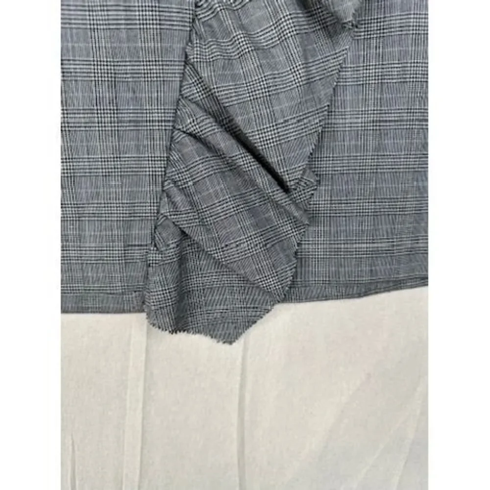 New Nordstrom 1.STATE Gray Glen Plaid‎ Ruffle Plaid Miniskirt Size 12